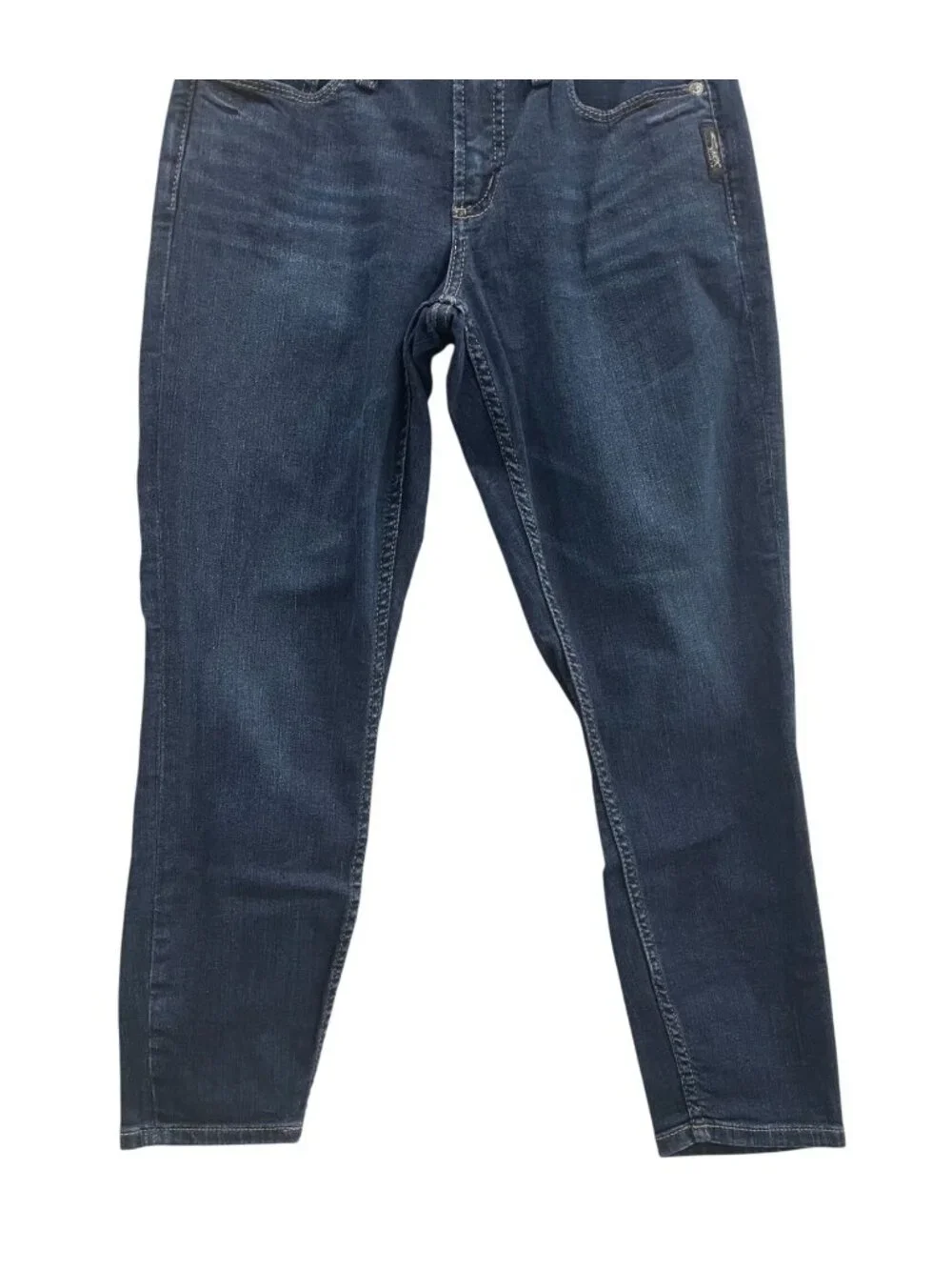 Silver Jeans sz 27 Suki Skinny Crop Dark Wash Mid Rise Preppy Casual Minimalist